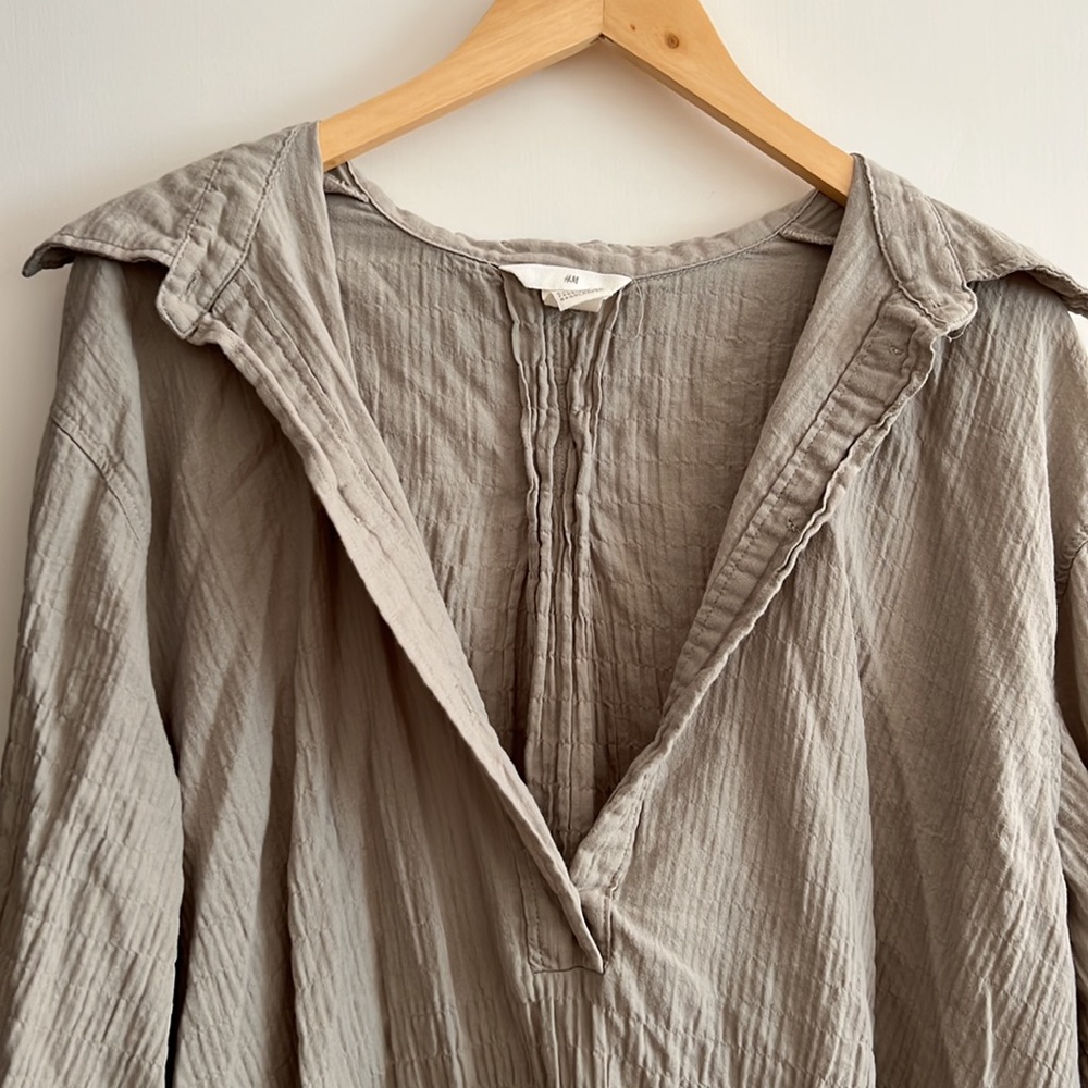 H&M linen moss colored dress - Picture 2 of 2